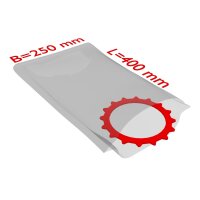 PE-Flachbeutel, transparent, 50 µ | 250 x 400 mm (Offene Seite x L) | VE = 1000 Stk.