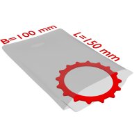 PE-Flachbeutel, transparent, 50 µ | 100 x 150 mm (Offene Seite x L) | VE = 2000 Stk.