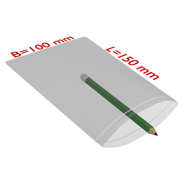 PE-Druckverschlussbeutel, transparent, 50 µ | 100 x 150 mm (Offene Seite x L) | VE = 2000 Stk.