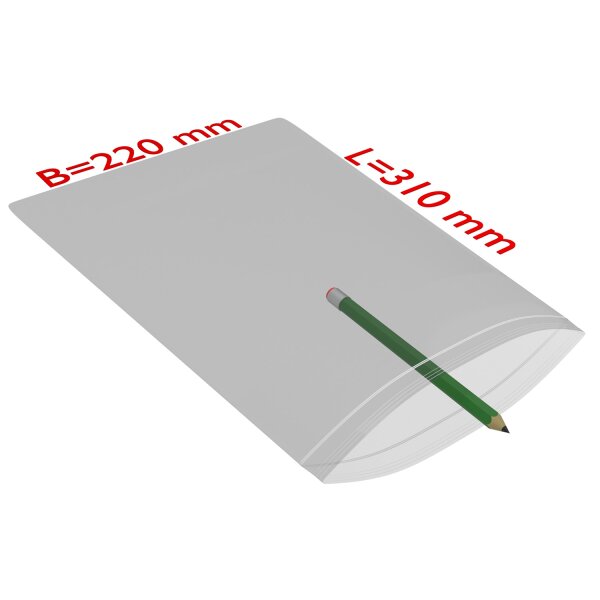 PE-Druckverschlussbeutel, transparent, 50 µ | 220 x 310 mm (Offene Seite x L) | VE = 1000 Stk.