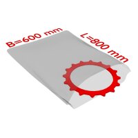 PE-Flachbeutel, 600 x 800 mm, Stärke 50 µ, transparent, 250 Stk. pro Karton