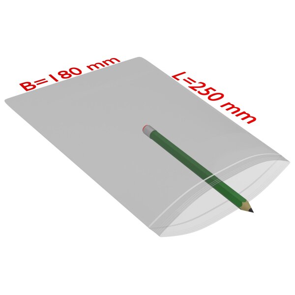 PE-Druckverschlussbeutel, transparent, 90 µ | 180 x 250 mm (Offene Seite x L) | VE = 1000 Stk.