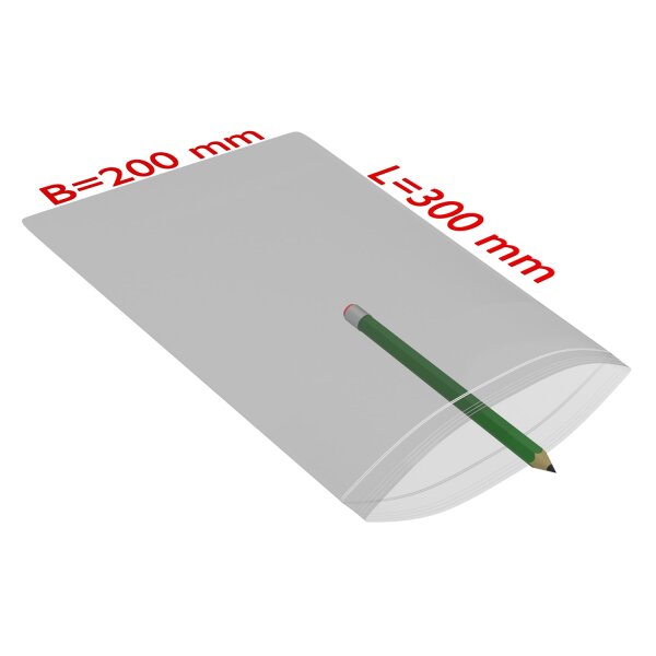 PE-Druckverschlussbeutel, transparent, 90 µ | 200 x 300 mm (Offene Seite x L) | VE = 1000 Stk.