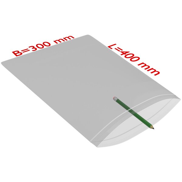 PE-Druckverschlussbeutel, transparent, 90 µ | 300 x 400 mm (Offene Seite x L) | VE = 500 Stk.