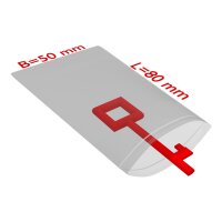 PE-Druckverschlussbeutel, 50 x 80 mm, 50 µ, transparent, 1.000 Stk. pro Karton