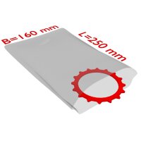 PE-Flachbeutel, transparent, 50 µ | 160 x 250 mm (Offene Seite x L) | VE = 1000 Stk.