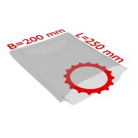 PE-Flachbeutel, transparent, 50 µ | 200 x 250 mm (Offene Seite x L) | VE = 1000 Stk.
