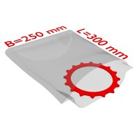 PE-Flachbeutel, transparent, 50 µ | 250 x 300 mm (Offene Seite x L) | VE = 1000 Stk.