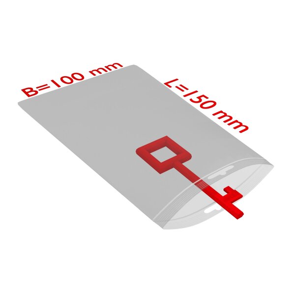 Druckverschlussbeutel, Eurolochung, 100 x 150 mm, 50 my, 1.000 Stk. pro Karton