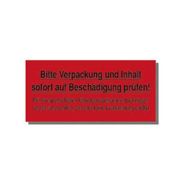 Warnetiketten aus Papier, rot, "Inhalt prüfen" | 145 x 70 mm (L x B) |