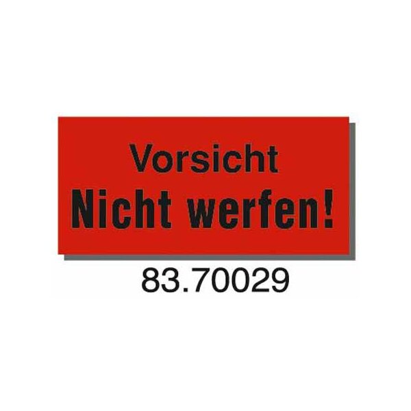 Warnetiketten aus Papier, rot, "Vorsicht Nicht werfen!" | 145 x 70 mm (L x B) |