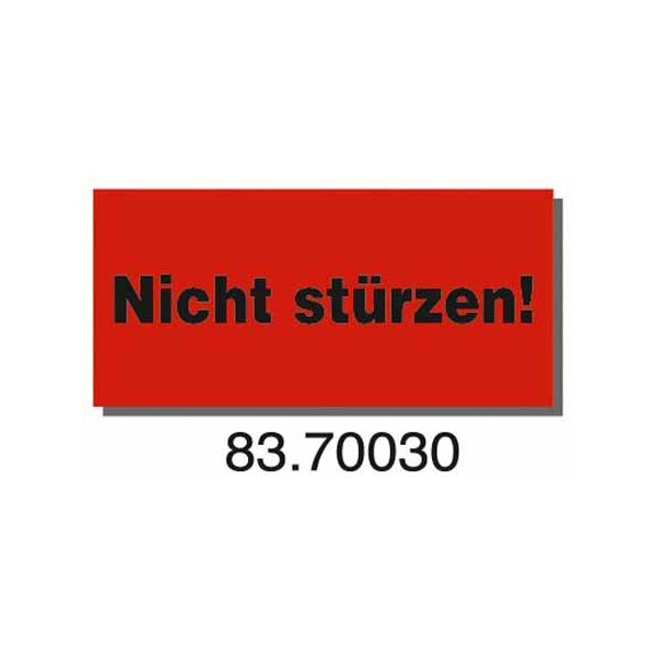 Warnetiketten aus Papier, rot, "Nicht stürzen" | 145 x 70 mm (L x B) |