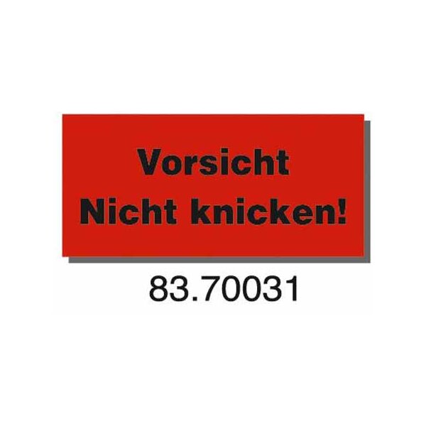Warnetiketten, 145 x 70 mm, aus Papier, mit Aufdruck, "Nicht knicken!", 1.000 St./Rolle