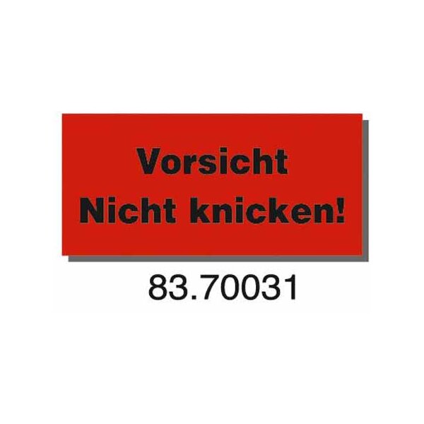 Warnetiketten aus Papier, rot, "Vorsicht Nicht knicken!!" | 145 x 70 mm (L x B) |