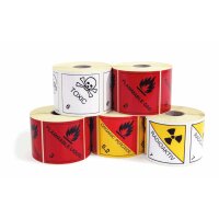 Gefahrgut-Etiketten aus Papier, "Flammable...