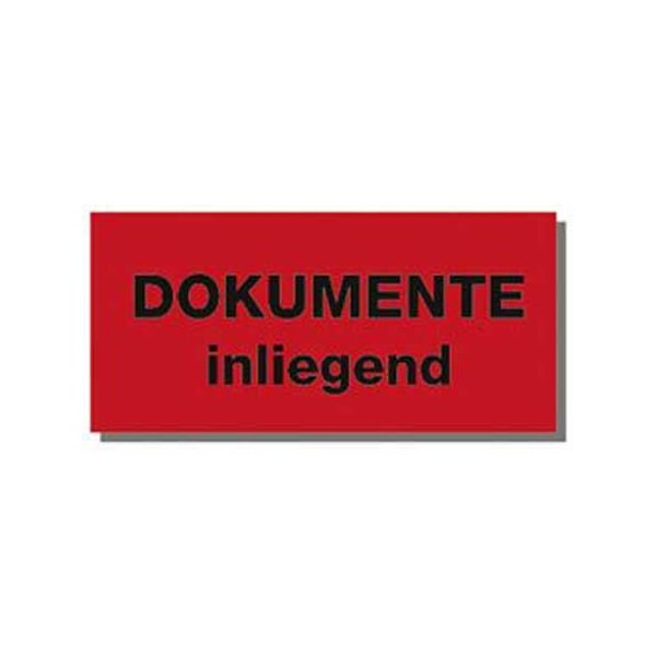 Warnetiketten aus Papier, rot, "Dokumente innenliegend" | 145 x 70 mm (L x B) |
