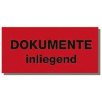 Warnetiketten aus Papier, rot, "Dokumente...