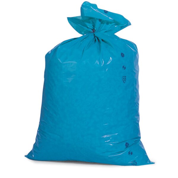 Premium-Abfallsack, 120 Liter, blau, 100 µ | 700 x 1100 mm (Offene Seite x L) | VE = 150 Stk.