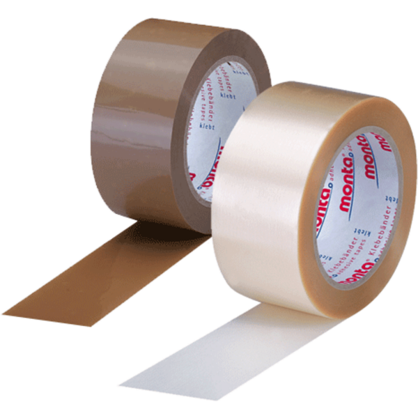 PVC-Klebeband monta 124, leise, transparent, extra stark, 65 µ | 50 mm x 66 lfm. | VE = 36 Stk.