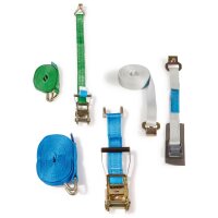 Zurrgurt mit Spitzhaken und Standardratsche | 6 m x 35 mm...