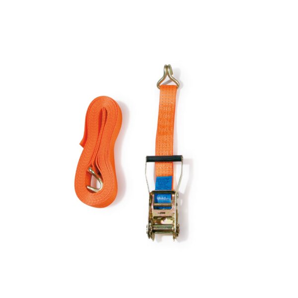 Zurrgurt mit Spitzhaken und Standardratsche | 8 m x 50 mm (L x B), Festende: 0,5 m | VE = 2 Stk.