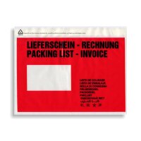 Lieferscheintaschen, DIN C5, rot, Lieferschein/Rechnung...