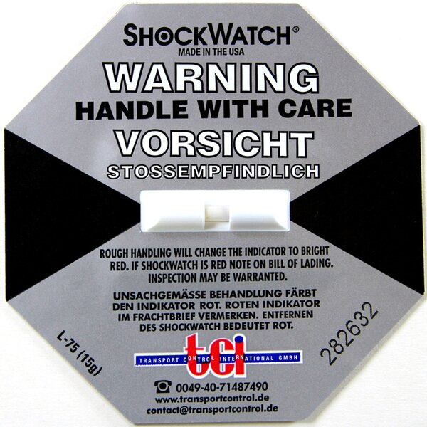 Shockindikator Shockwatch grau 15 g / 50 ms , inklusive Warnaufkleber! (VE=50)