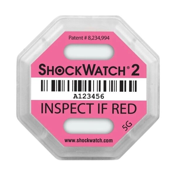Stoßindikator Shockwatch 2, 5 G orange, 79SW05, inklusive Warnaufkleber! (VE=50)