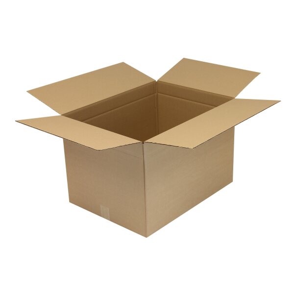 Wellpapp-Faltkarton 1-wellig, braun, Qual. 1.30, DIN A2 | 600 x 450 x 400 mm (L x B x H) Innenmaß | VE = 25 Stk.