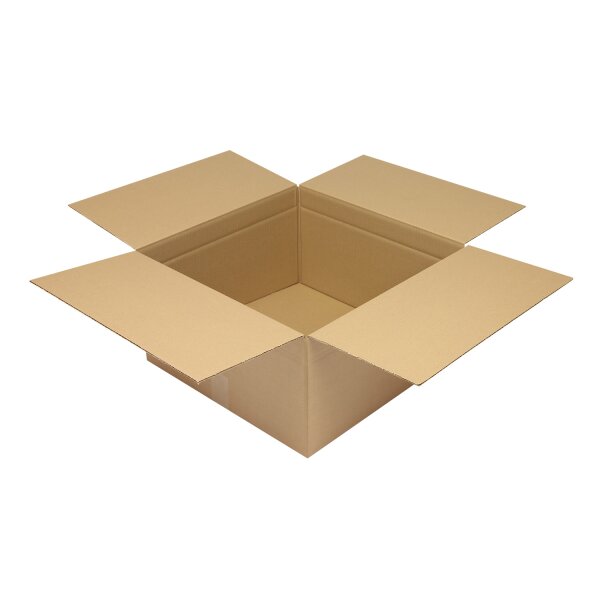 Wellpapp-Faltkarton 1-wellig, braun, Qual. 1.30 | 470 x 470 x 250 mm (L x B x H) Innenmaß | VE = 25 Stk.