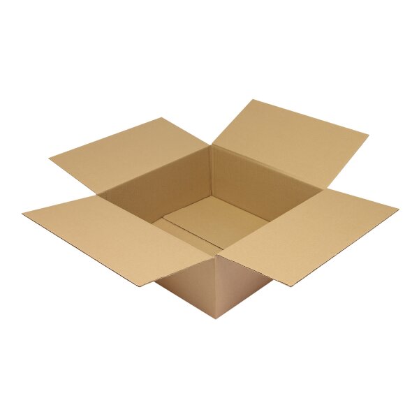 Wellpapp-Faltkarton 1-wellig, braun, Qual. 1.30 | 450 x 450 x 180 mm (L x B x H) Innenmaß | VE = 25 Stk.