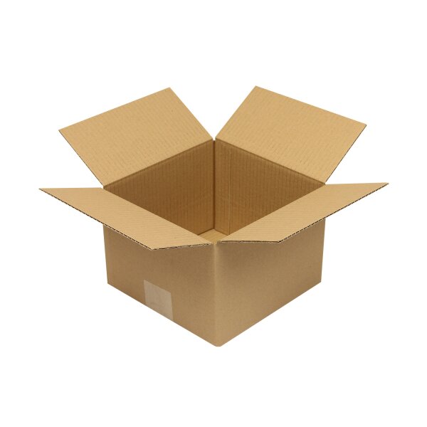 Wellpapp-Faltkarton 1-wellig, braun, Qual. 1.10 | 200 x 200 x 140 mm (L x B x H) Innenmaß | VE = 50 Stk.