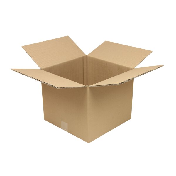 Wellpapp-Faltkarton 2-wellig, braun, Qual. 2.20 | 350 x 350 x 300 mm (L x B x H) Innenmaß | VE = 20 Stk.
