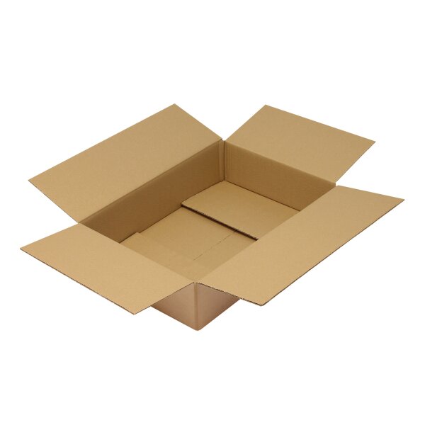Wellpapp-Faltkarton 2-wellig, braun, Qual. 2.31 | 600 x 400 x 130 mm (L x B x H) Innenmaß | VE = 10 Stk.