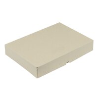 Aufrichteschachtel aus Graukarton, 2-teilig, 400 g/m², DIN A4 | 305 x 215 x 50 mm (L x B x H) Innenmaß | VE = 25 Stk.