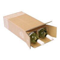 PTZ-Flaschenkarton 2er, braun, postgeprüft | 205 x 105 x 400 mm (L x B x H) Innenmaß | VE = 20 Stk.
