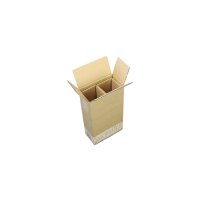 PTZ-Flaschenkarton 2er, braun, postgeprüft | 205 x 105 x 400 mm (L x B x H) Innenmaß | VE = 20 Stk.