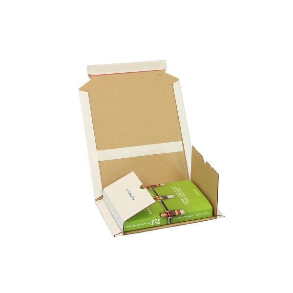 Medienverpackung, weiß, DIN A5 | 217 x 155 x 15–50 mm (L x B x H) Innenmaß | VE = 50 Stk.