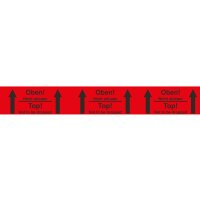 PP-Warnklebeband, rot, "Oben", 52 µ | 50...