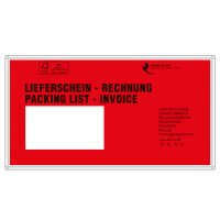 Dokumententaschen, 230 x 110 mm, DIN-lang, mit Druck "Liefersch./Rechg.", 1.000 Stk. / Krt.