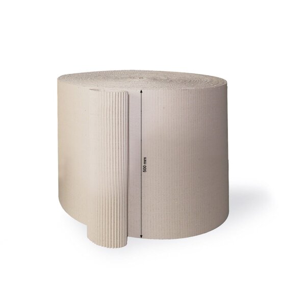 Rollenwellpappe offene Welle, 185 g/m², 500 mm breit | 500 mm x 70 lfm. |