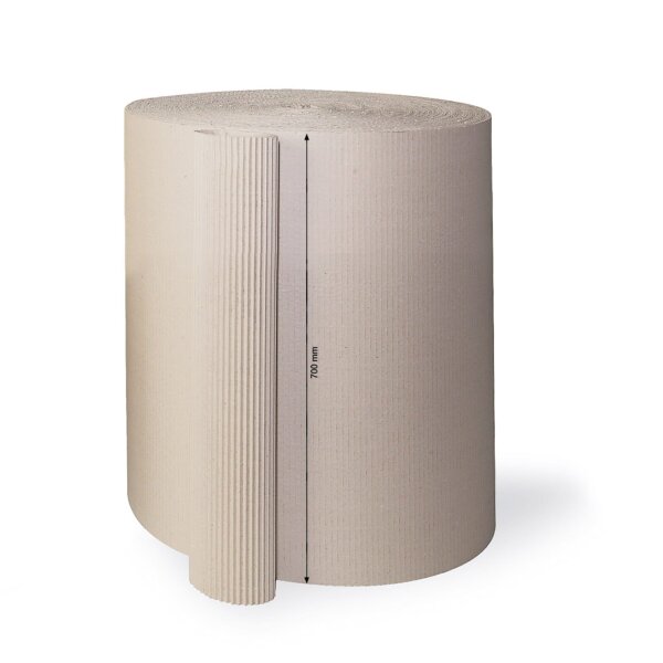 Rollenwellpappe offene Welle, 185 g/m², 700 mm breit | 700 mm x 70 lfm. |
