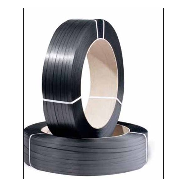 PP-Band für Umreifungsmaschinen, 9 mm x 4000 lfm., Stärke: 63 µ,  Farbe: schwarz